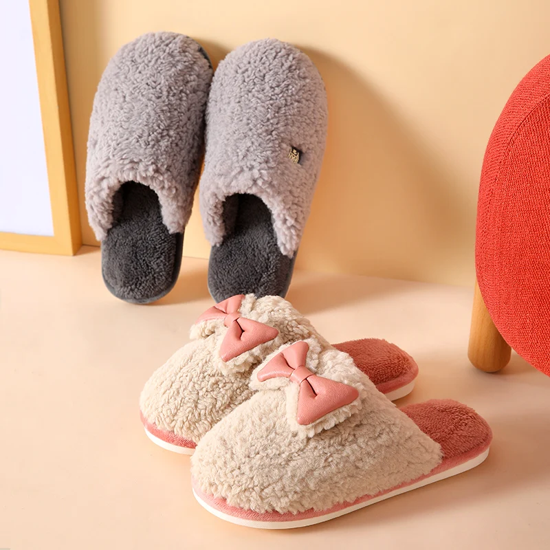 Factory Directly Wholesale Indoor plush Winter soft Fluffy Home Warm slides Slippers for women