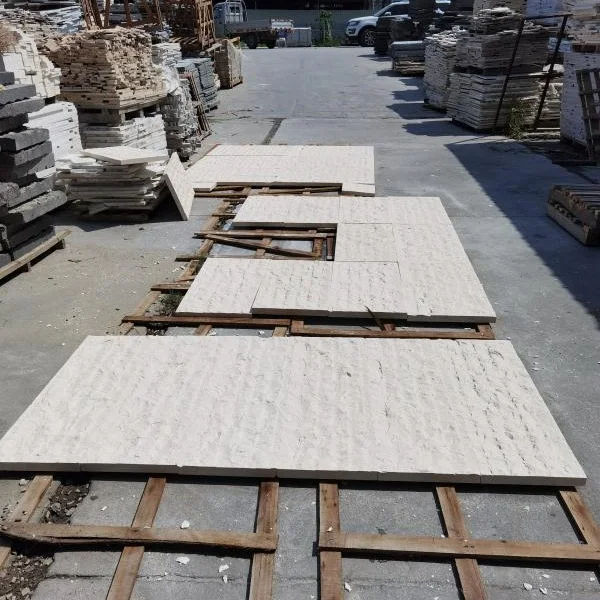 SH STONE Factory White Jura Limestone Dry Stack Natural Stone Wall Cladding Veneer Exterior Mushroom Surface Wall Stone