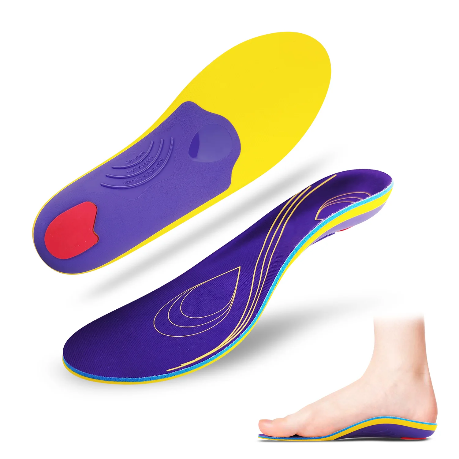 Arch Support Gel Insole Pair Pp Insert Arthritis Pain Relief Lift Up Plantaris Fasciitis Orthotic Insole