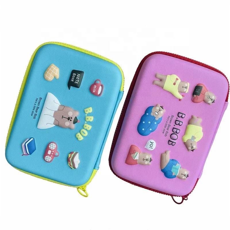 Yuhong  Cute Pencil Cases for Kids korean School Students Kindergarten Stationery Box New Design 3D Cartoon EVA Pencil Case