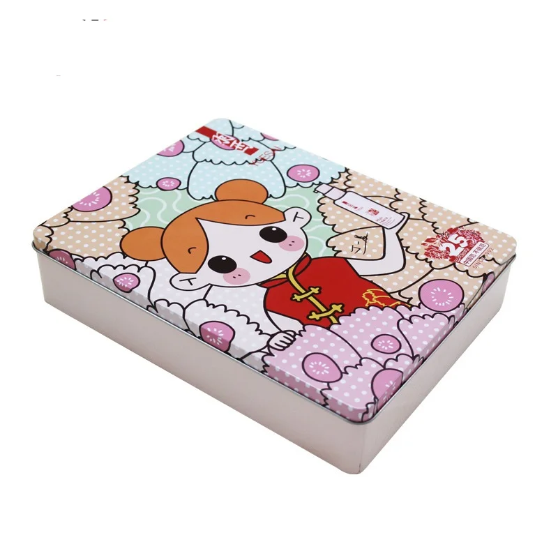 Low price custom printed food grade luxury rectangular shape gift tea packing tinplate tin box