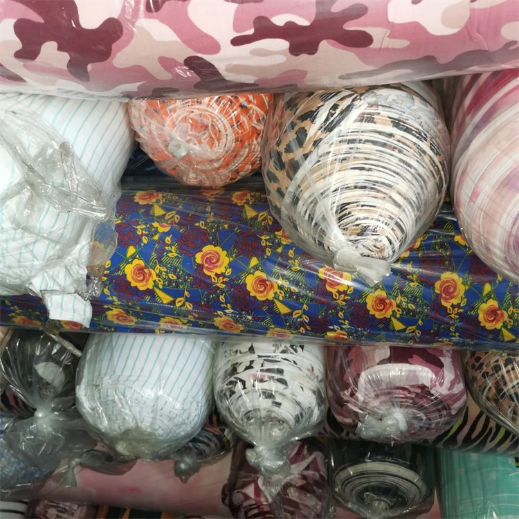 China 140-180 Polyester DTY Brushed Four Way Stretch Knit Printed Stock Fabric For Garment