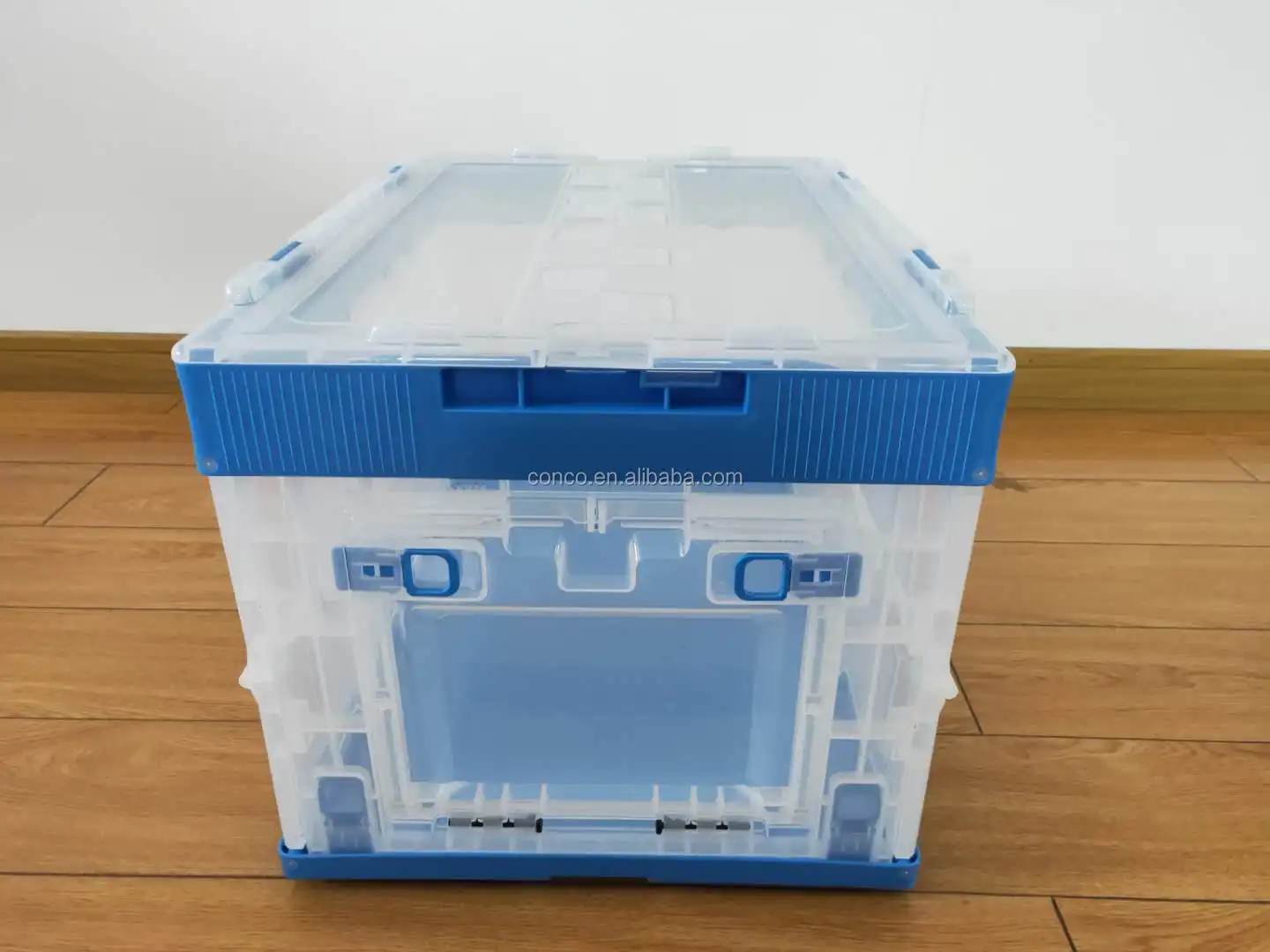 Full new PP materials  Foldable plastic storage box,transparent folding plastic box with lid