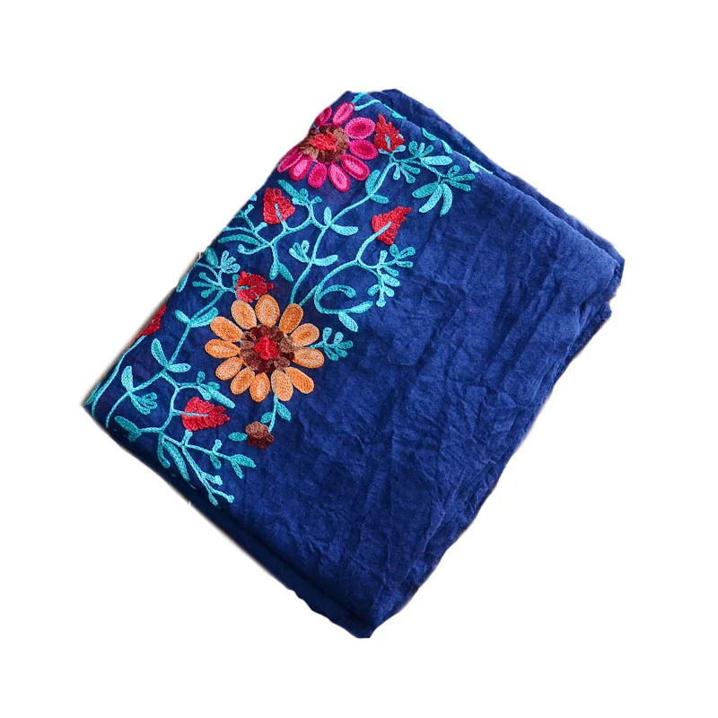 
Wholesale Multifunction Indian Nepal Cotton Embroidery Edge Scarf Shawl For Women 