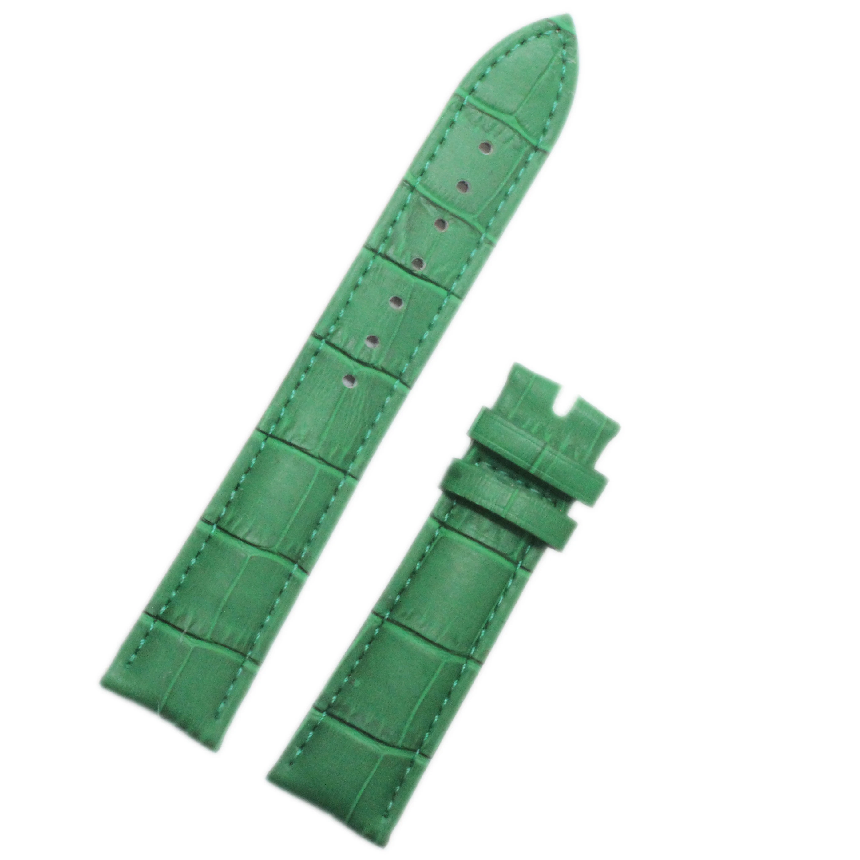 Factory directly  bamboo Crocodile grain Cowhide genuine leather high quality watch straps band