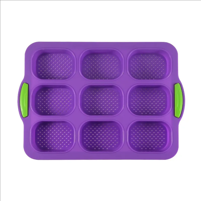 Easy Release Non-Stick 8 Wave Loaves French Toast Bread Baking Tray Perforated Silicone Baguette Pan Cake Tools
