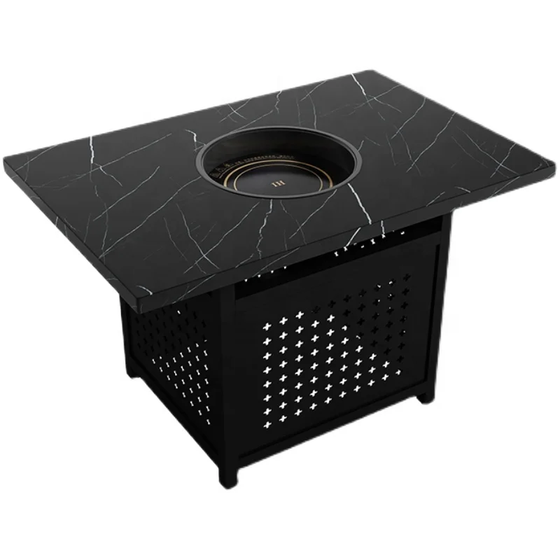 110V Hotpot Cooker 2000W Sunken Shabu Shabu Hot Pot Induction Cooker Tables With Smokeless Korean BBQ Grill