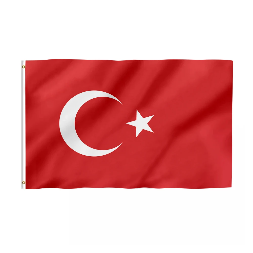 Goods in Stock Promotional Product 3x5 Ft Turkey Flag 100% Polyester With Brass Grommets Turkey Flags
