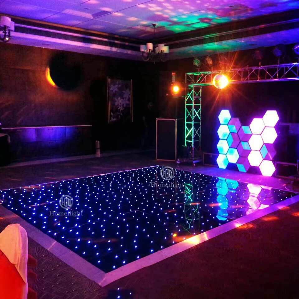 UK hot sale wedding dj party white starlit dance floor RGB 3in1 LED starlit twinkling