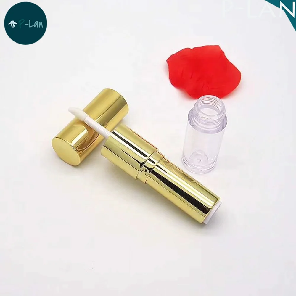 P-lan Stock Custom Logo Printing Fashion Double Head Lipstick Lip Gloss Tube Wholesale Dual Side Makeup Container