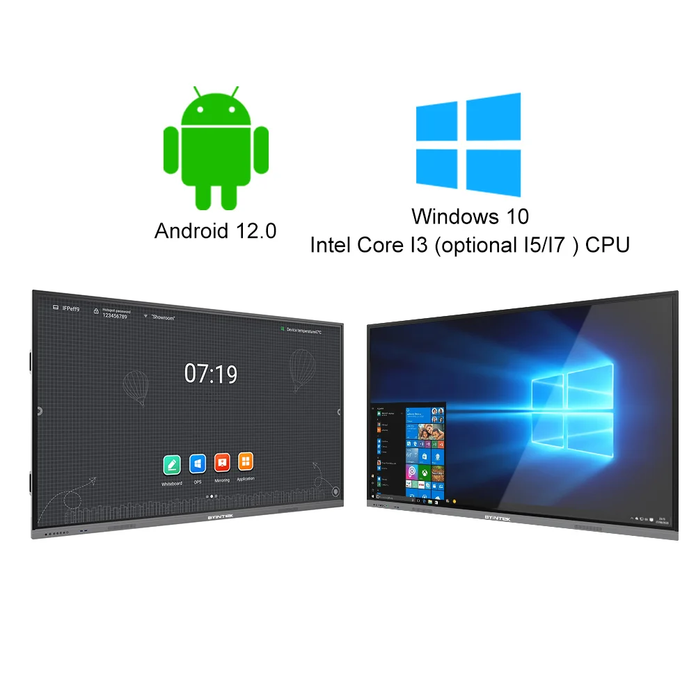 Byintek Hope65 55 65 75 86 98 100 inch 4k interactive smart board interactive touch screen board Android system white board