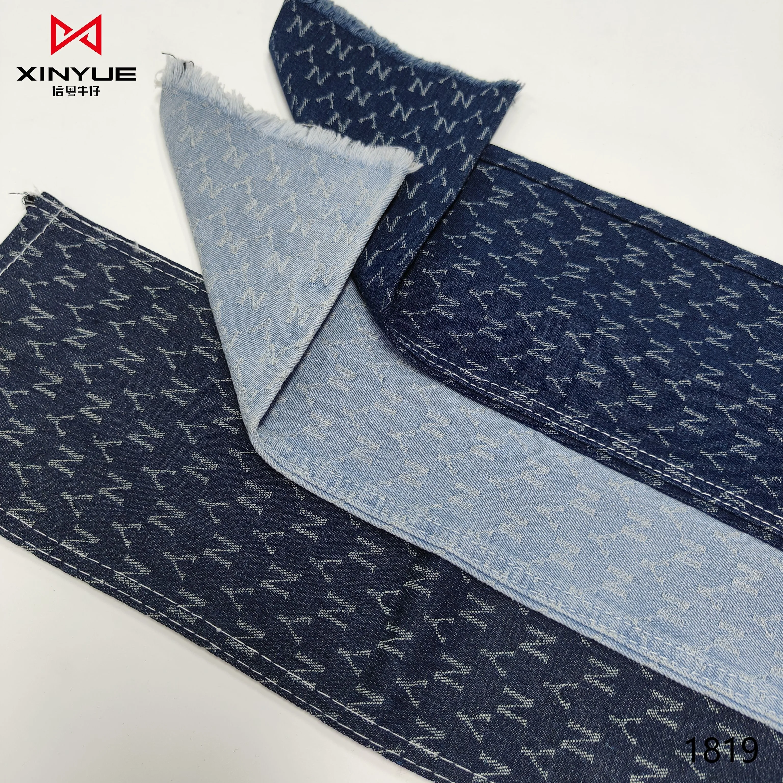 Dobby Denim Fabric Embroidery New Cotton Patchwork Denim Jacquard Fabric