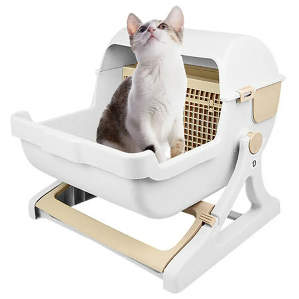 Relaxlines Semi-automatic Quick Cleaning Cat Litter Box Easy Clean  Cats Toilet Pet Grooming Product sifting cat litter box