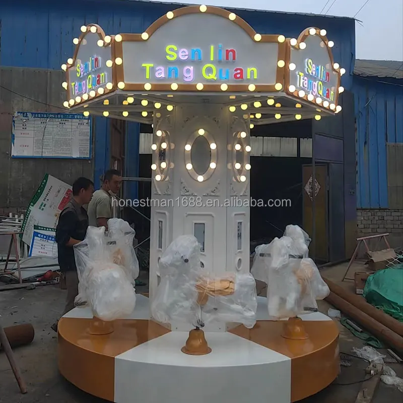 6 Seats mini small Christmas amusement park merry go round children horse carousel ride for kids