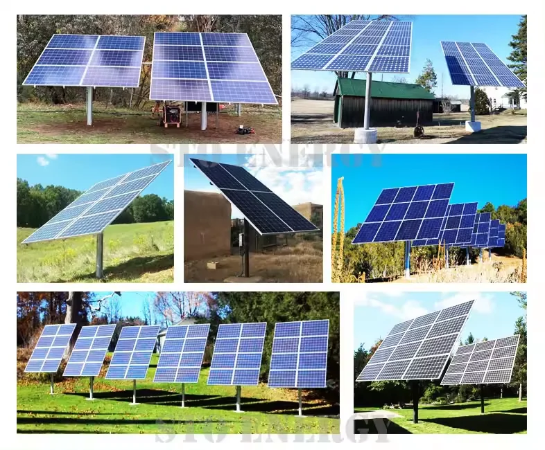 Customized double solar panel pole mount PV solar rack energy solar pole mount adjustable ground mount solar