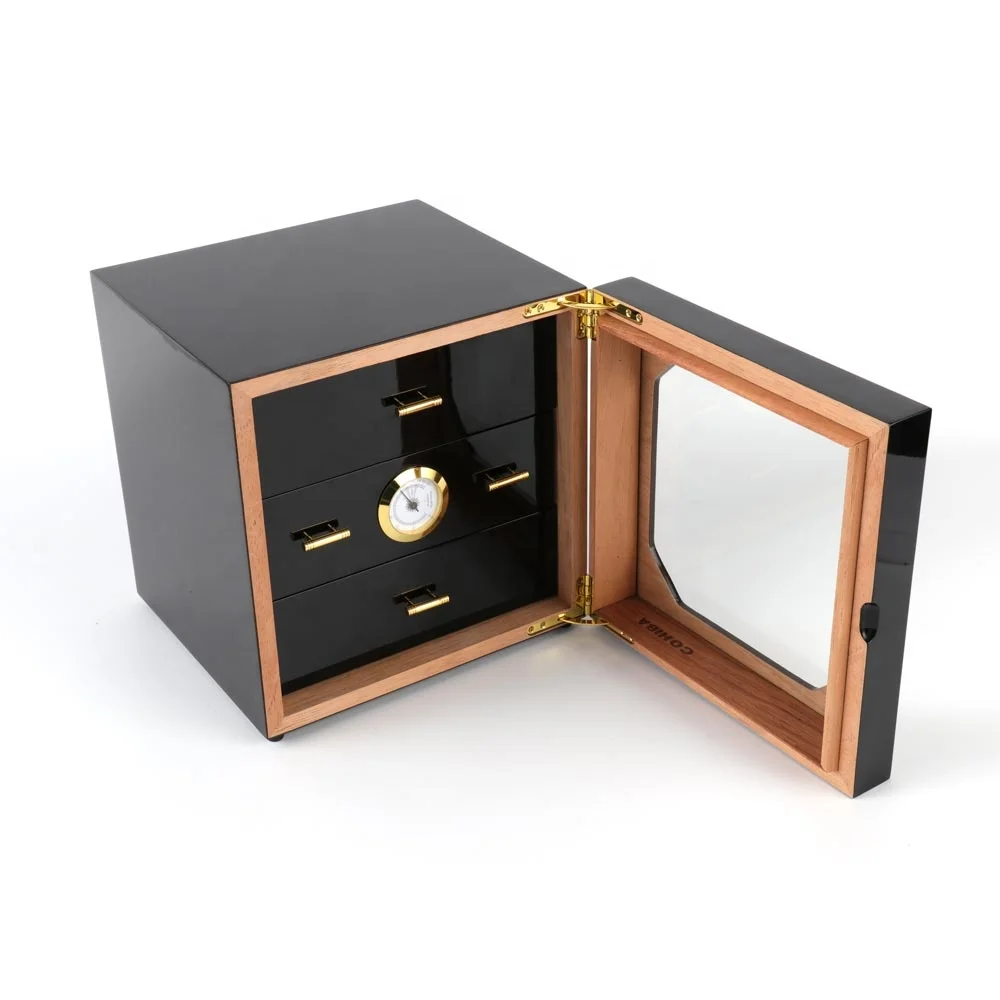 Custom logo Wholesale Spanish Cedar Wood cigar Humidor Box