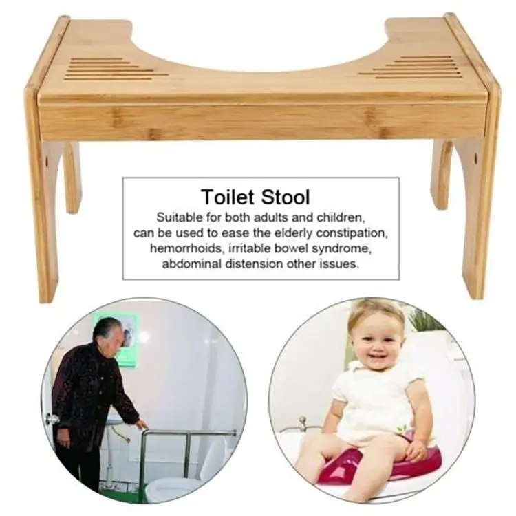 Custom Bamboo Squat Pan Potty Stool Wooden Bathroom Step Stool Bathroom Stool
