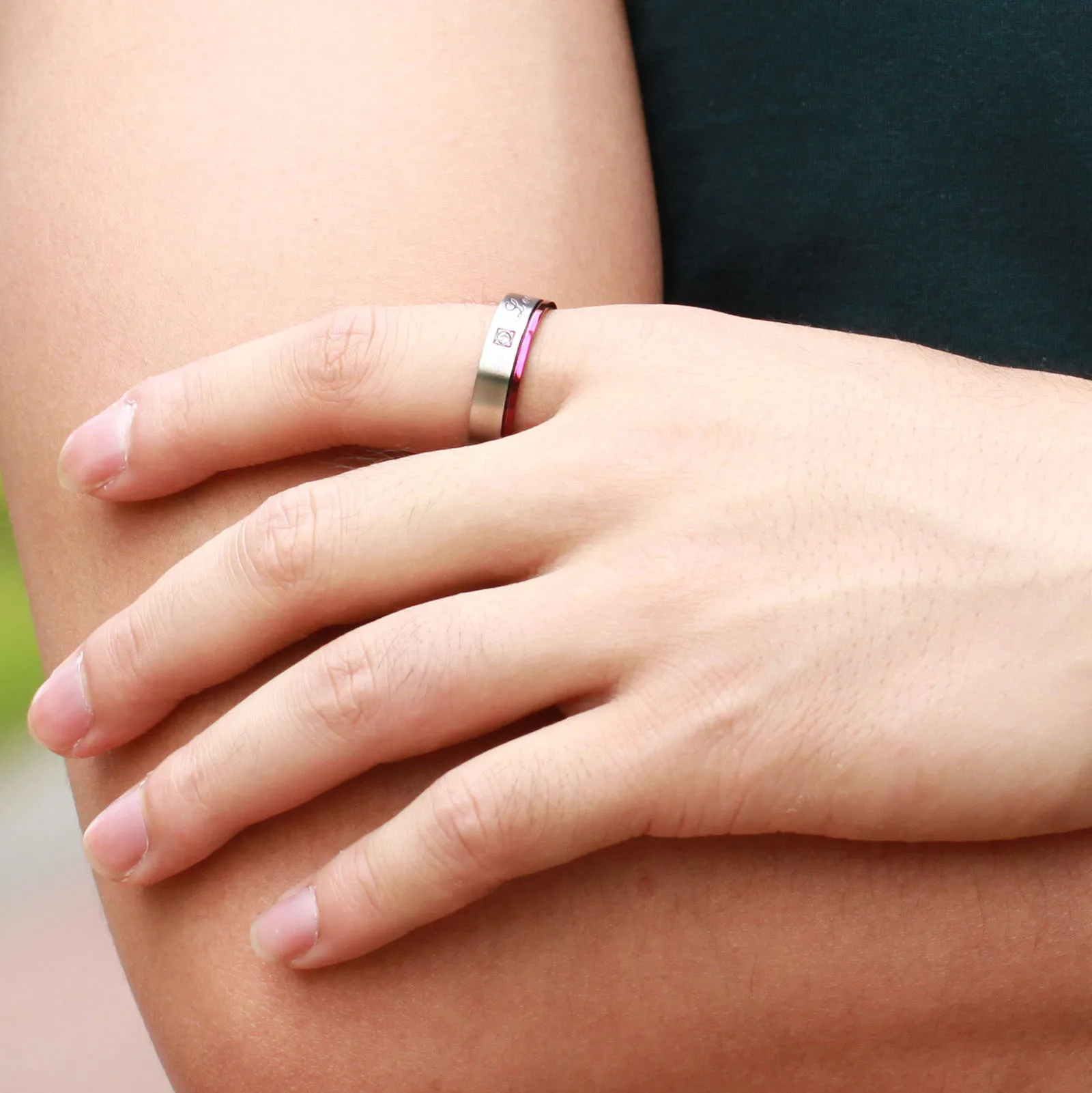 cubic zirconia couple purple double layer color lettered custom name stainless steel rings for couple gifts