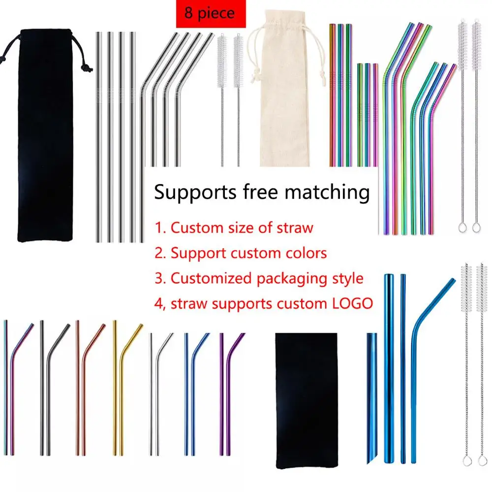 215*12 мм многоразовые металлические косые разрезы пузырьковая чайная соломка из нержавеющей стали Питьевая соломка оптом