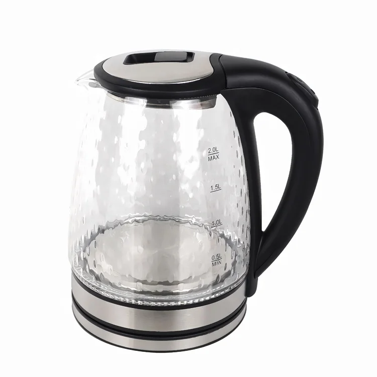 Home Appliance CE CB ROHS 1.8L Glass Electric Kettle  Blue Led Light Fast Home Appliance Teapot Electric Glass Cordless Kettle