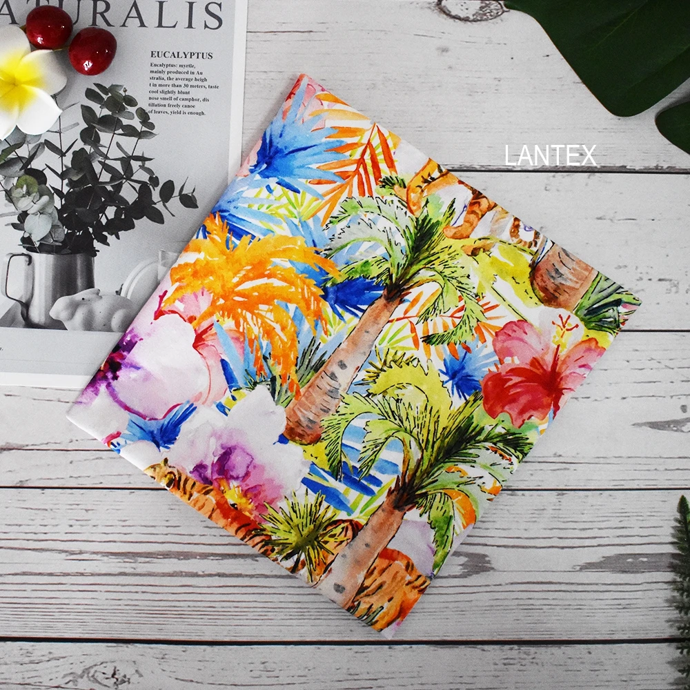 Хлопчатобумажная лайкра спандекс ткань стрейч Цифровая печатная хлопчатобумажная ткань без минимального заказа