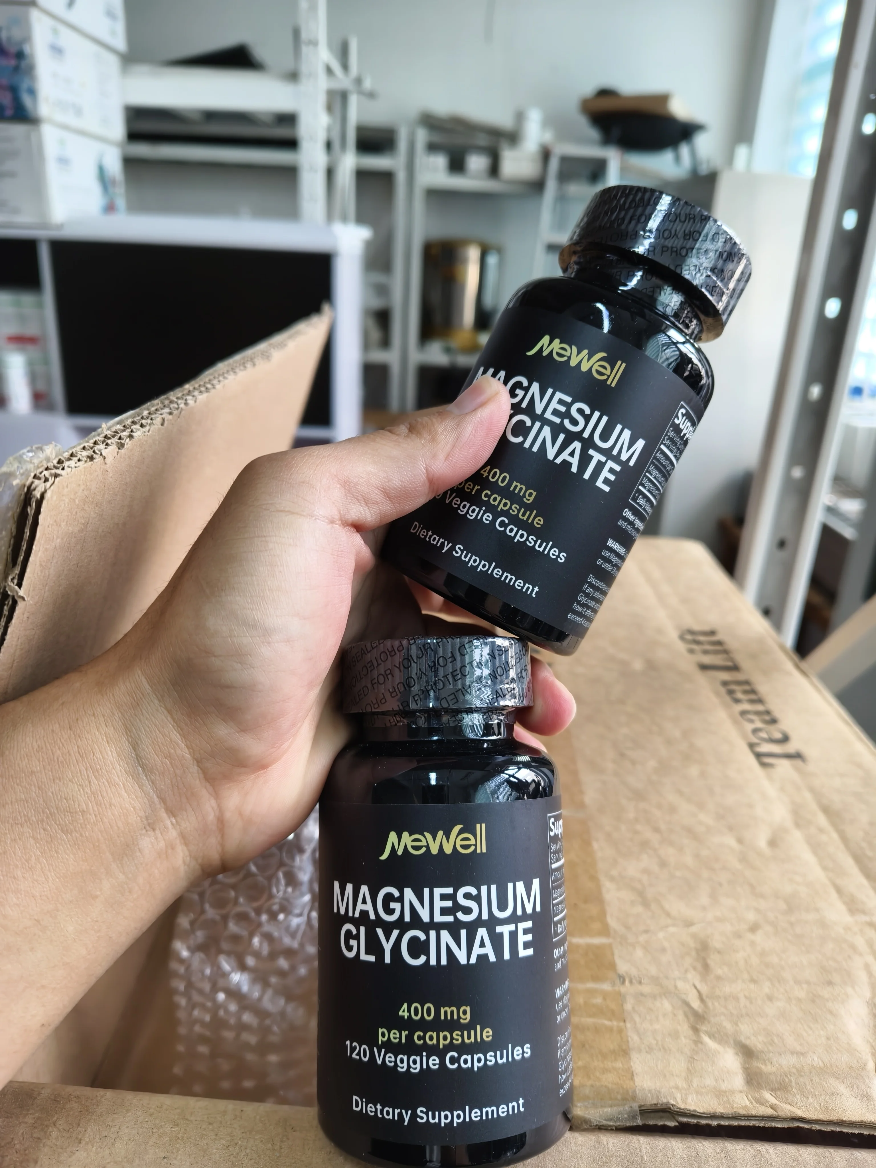 OEM 2024new product Magnesium Glycinate 400mg, 60mg Elemental Magnesium 120 capsules non-gmo