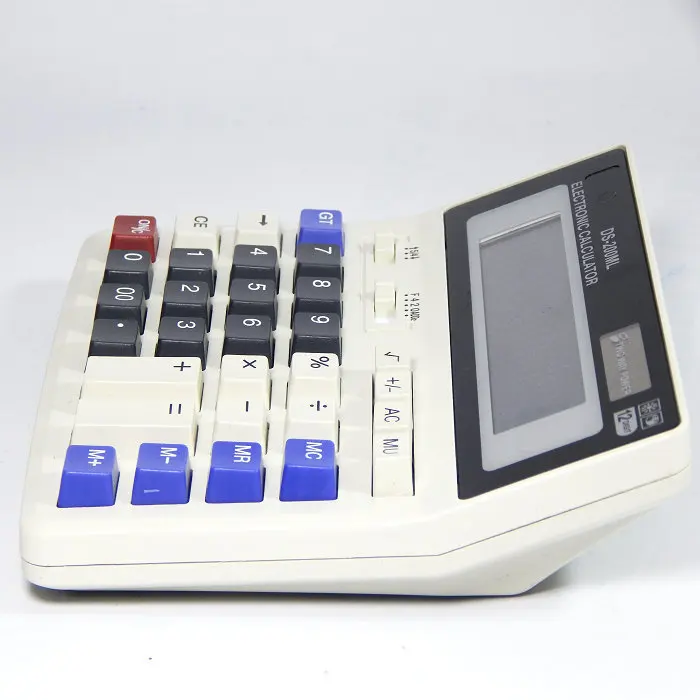 50PC/lot Direct selling DS-200ML solar calculator battery 12-bit computer office custom dual power supply