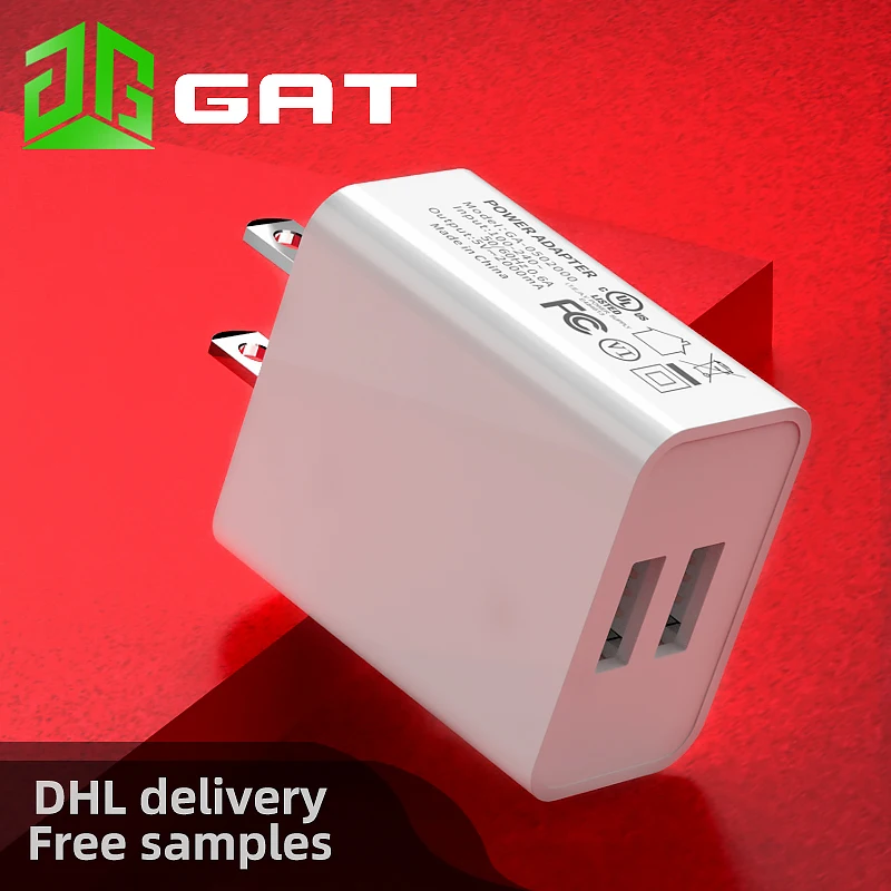 
5V 2A 2 USB American standard UL FCC certified wall charger US dual USB ports high-quality mobile phone charger 