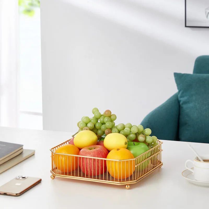 2 Tier Fruit Basket Metal Wire Vegetable Storage Baskets for Kitchen Countertop Fruits Bread Snack Food Storage Containers