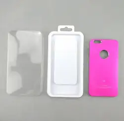 Color Printed foldable plastic packaging box for cell phone case with blister tray