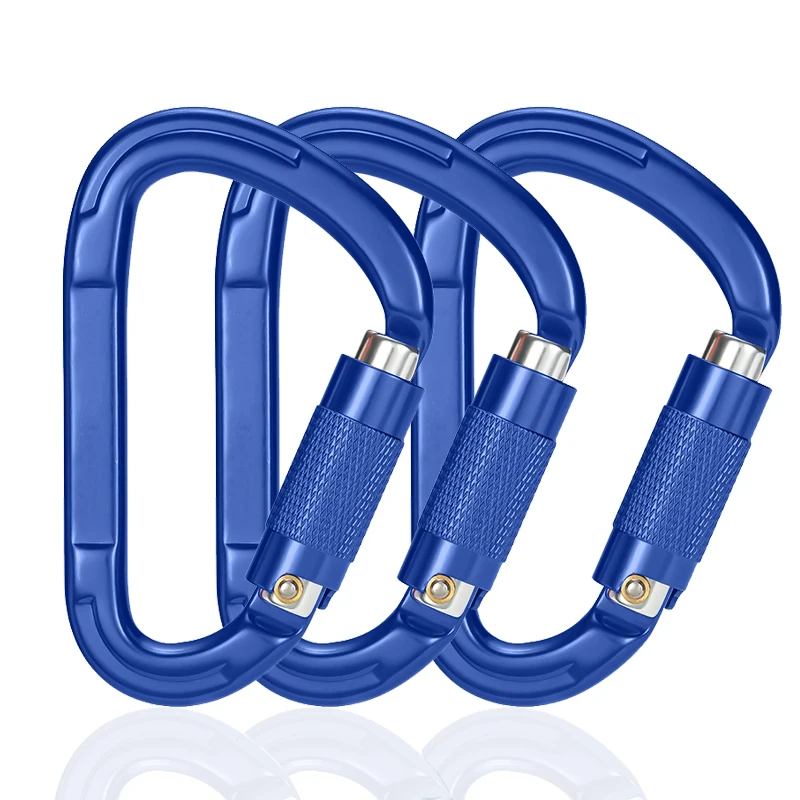 JRSGS 25kN Light Weight Aluminum Outdoor Carabiners With Auto Lock Gate Snap Hook Carabiner for Climbing S7103TN