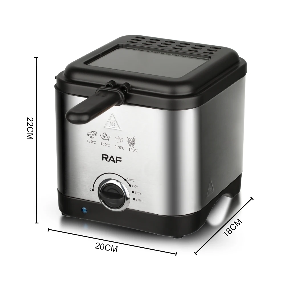 Kitchen Household 2.5L Electric Fryer Detachable Oil Container 1000W Stainless Steel Deep Fryer