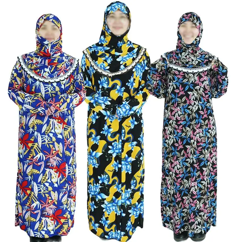 New Muslim Women Polyester Islamic Dress Long Sleeve Arab Jilbab Abaya Adults Middle East Support 1pcs/opp Bag 12pcs/dozen 2000