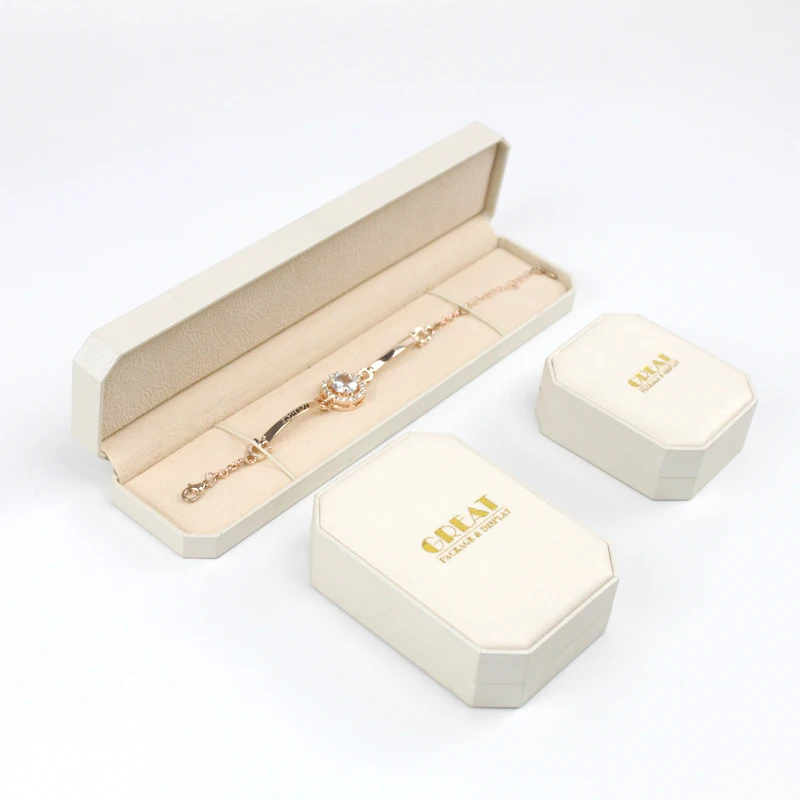 Восьмиугольная шкатулка для колец из искусственной кожи на заказ, Подарочная коробка для ювелирных изделий, набор для упаковки ювелирных изделий