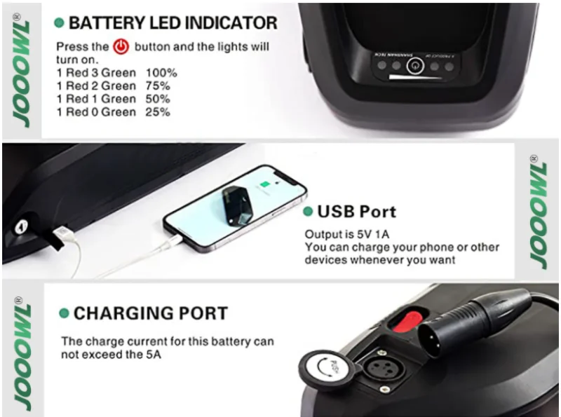 Hailong Samsuang LG Li-ion Battery for Electric Bicycle 36V 48V Ebike Battery with Charger 30A BMS 18650 Lithium Cells
