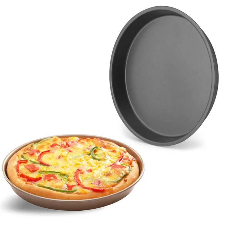  6 8 9 inch Non-Stick Pizza Pan Bakeware Carbon Steel Plate Round Deep Dish Baking