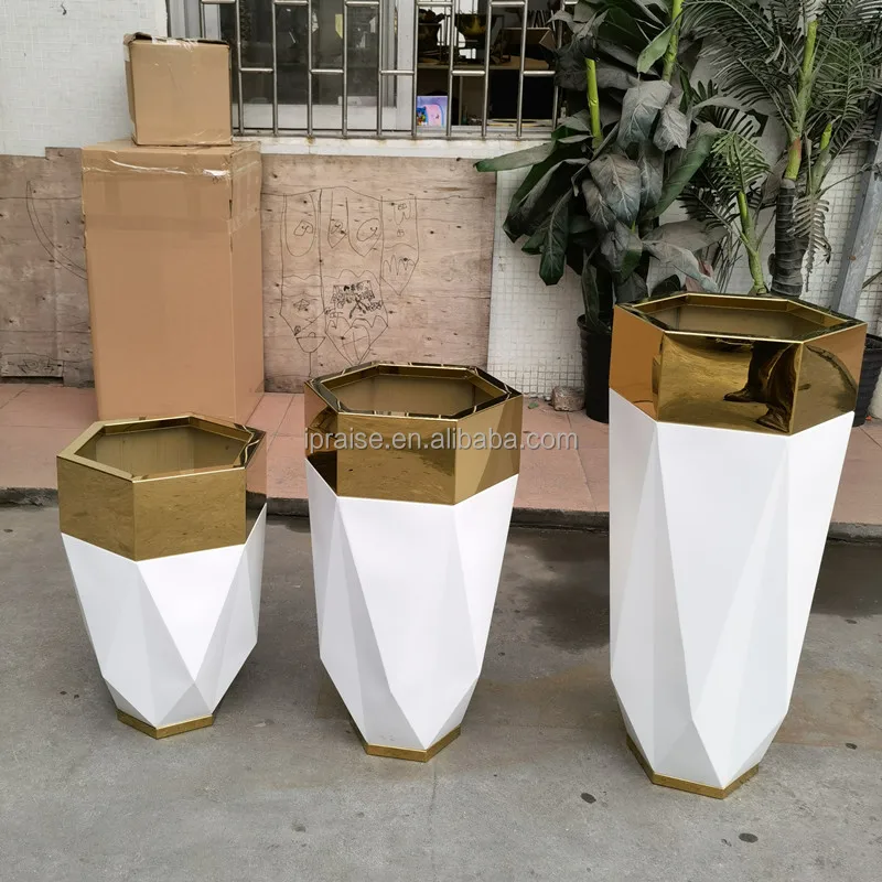 304 gold mirror stainless steel ball plant pots / flower planter / metal vase for flowers