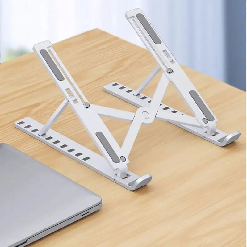 Folding Height Adjustable Aluminum Alloy  Pc Laptop Stand Use For Used Refurbished Laptop Portable Ergonomic Lap Desktop