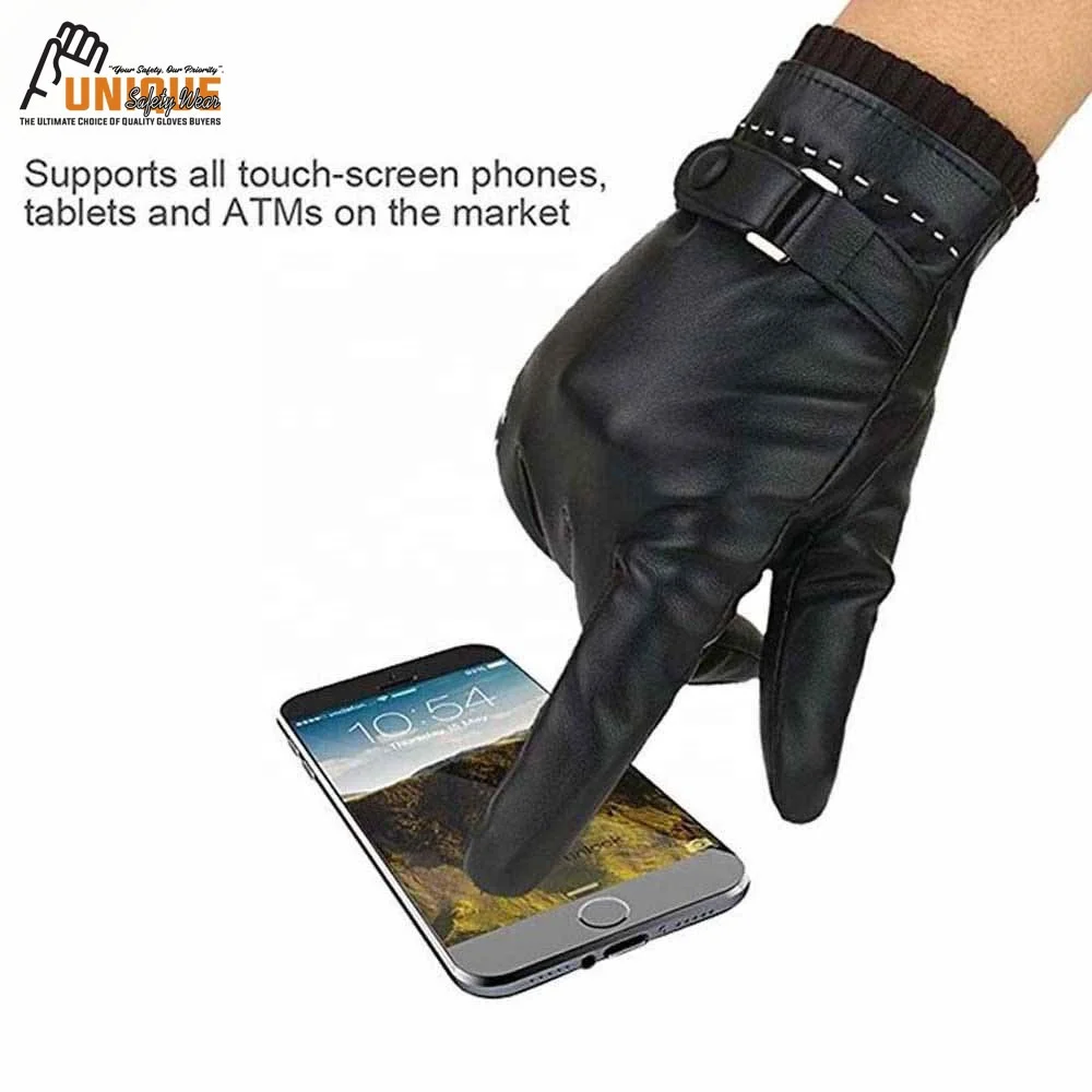 
Fashion Women Motorcycle Gloves Leather Touch Screen Winter Warm Driving Mittens 