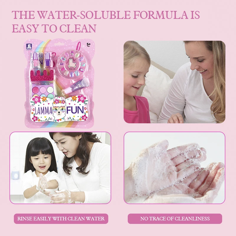 Makeup Sets For Kids Girls  Nail Polish Set Nail Patterns Eye Shadow Palette Lip Gloss Blusher Wholesale Kids Makeup Girls Toys