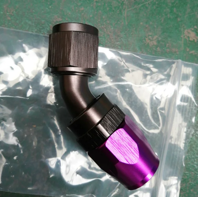 Logo Custom Aluminum 45 90 Degree Female Purple Dash AN Fitting AN6 6AN #6 AN8 8AN #8 AN10 10AN #10 Swilve Hose Ends Adapter
