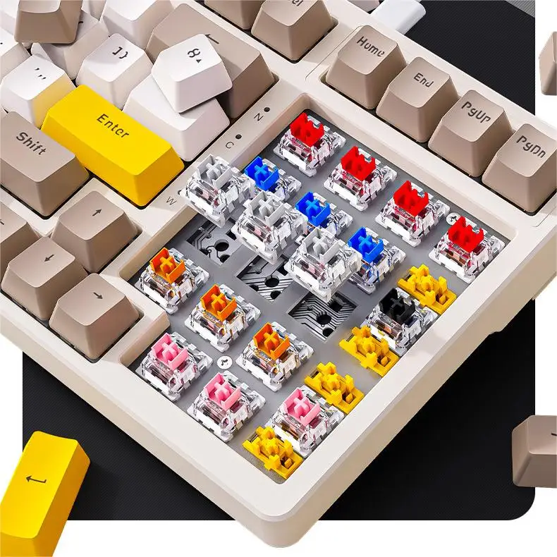 K3Max RGB Mechanical Keyboard 100 Key Full Key Hot Swap Lighting Effects Gaming Keyboard Gasket Muffler Structure Laptops