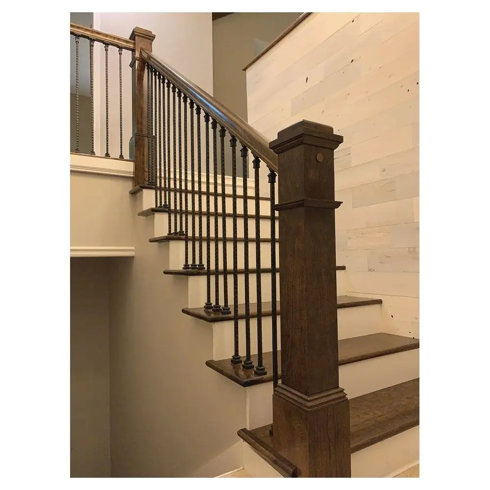 Prima indoor staircase customized stainless steel durable residential wrought iron residential railing