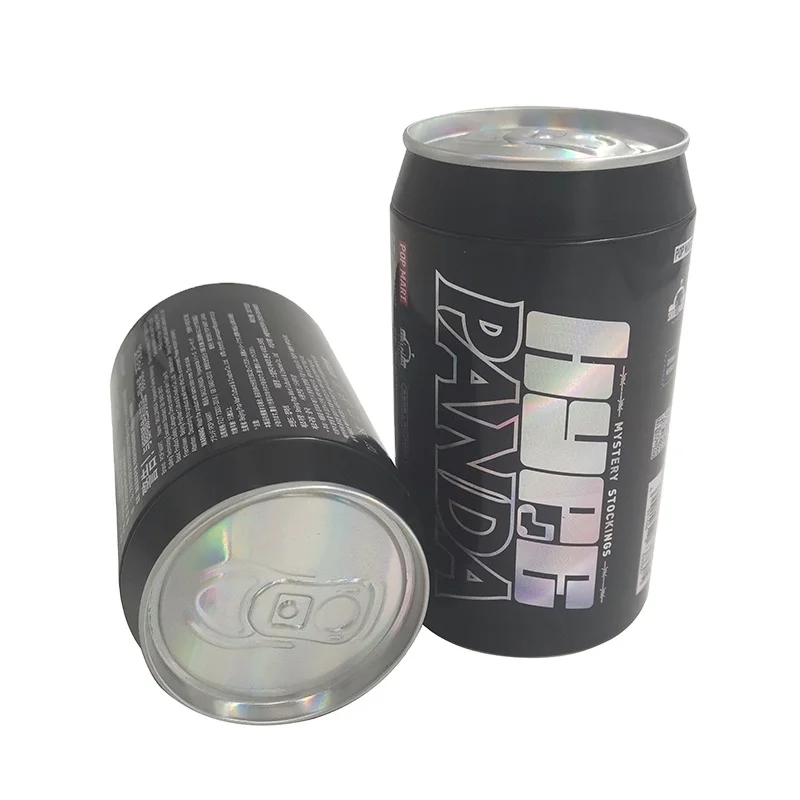 soda tin can  Custom design open lid cylinder round metal soda can for underwear/underpants/socks/food/candy/sugar