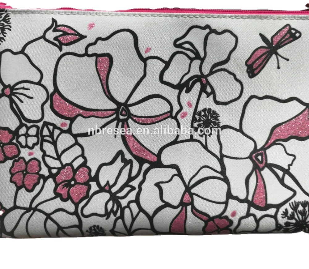 kids Diy glitter pouch carry drawing  coloring painting  pencil pen case