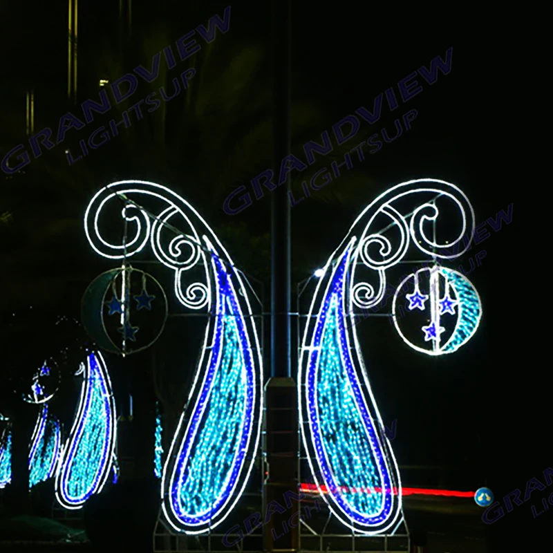 Happy Eid LED STREET MOTIF LIGHT IN Sidon Lebanon decorated to celebrate the beginning of Ramadan