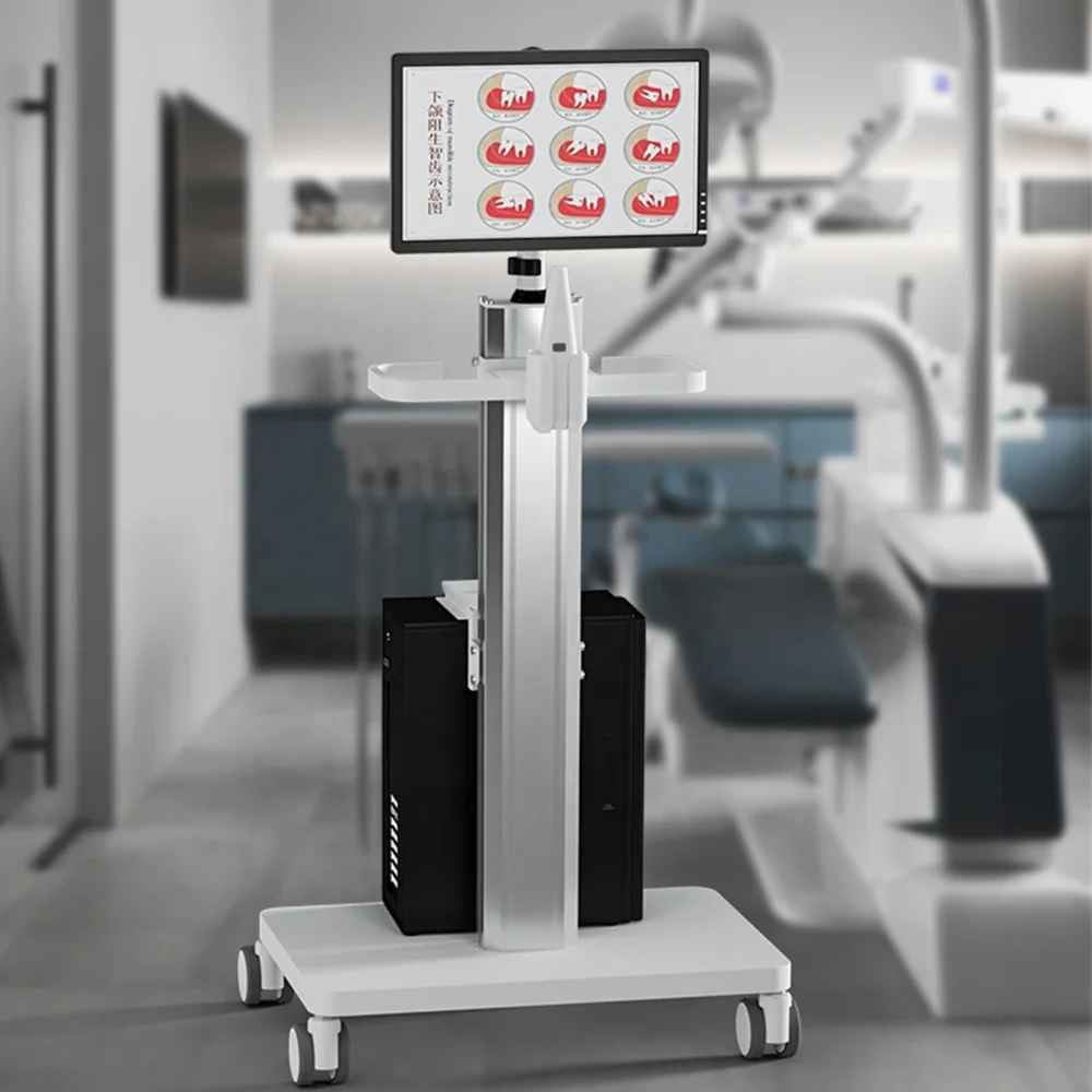 Medical Mobile Trolley for  Hospital School Office Dental Clinic With Monitor Mount Nurse Rounds Cart OC-2