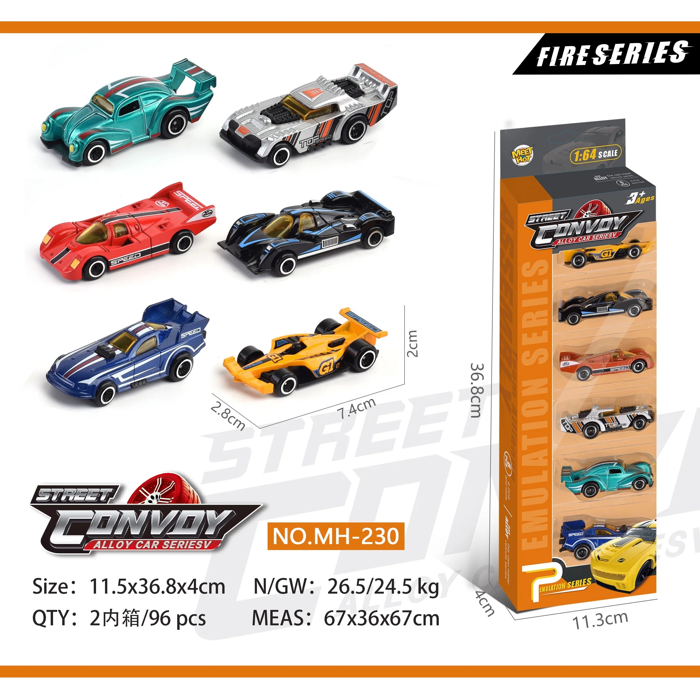 6-Pack 1:64 scale metal diecast model cars hot sell small collectable alloy pull back car toy for kids