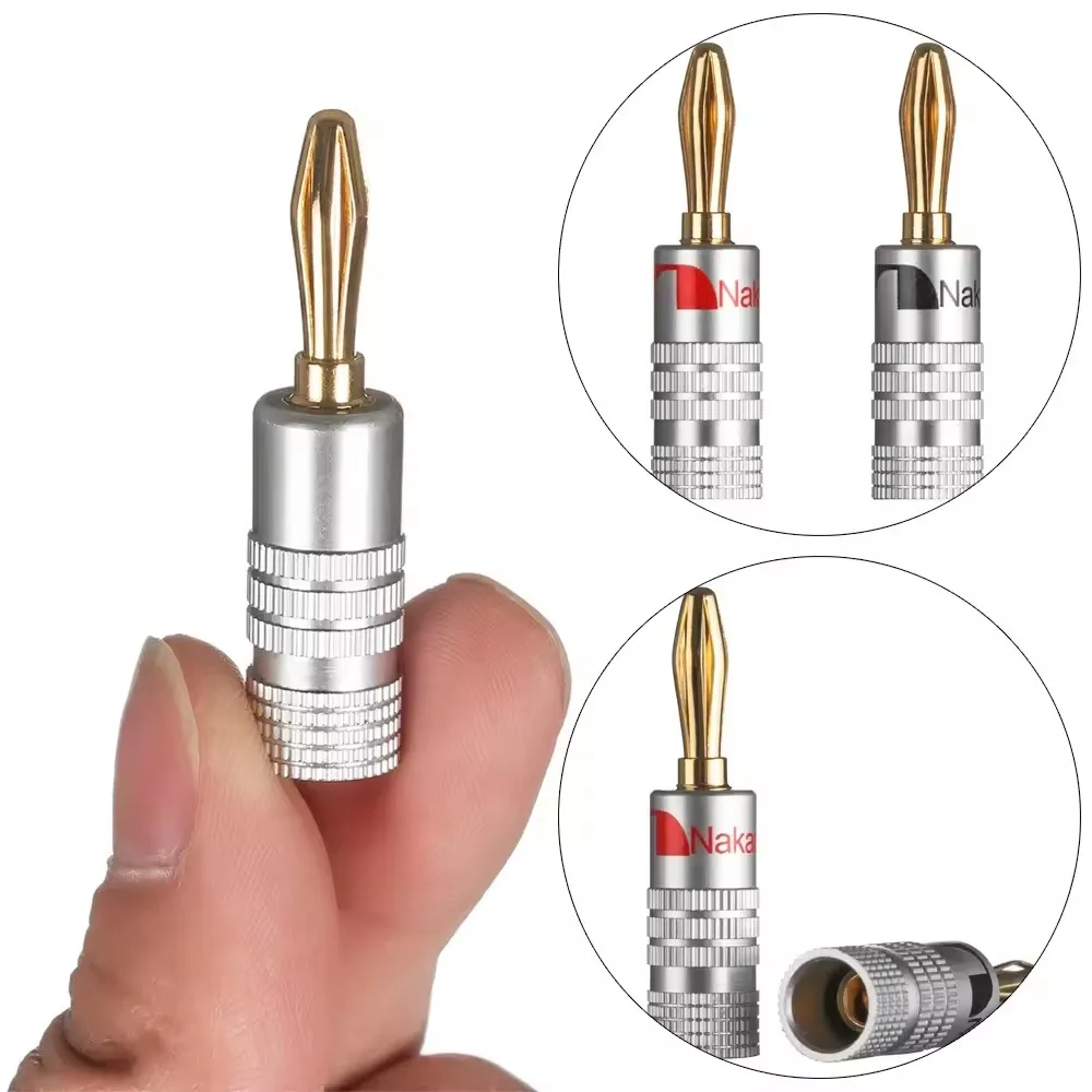 1/3Pcs 4mm Banana Plug Gold Plated Copper Connectorsdapter Speaker Audio Connector Electrical Equipment High Quality