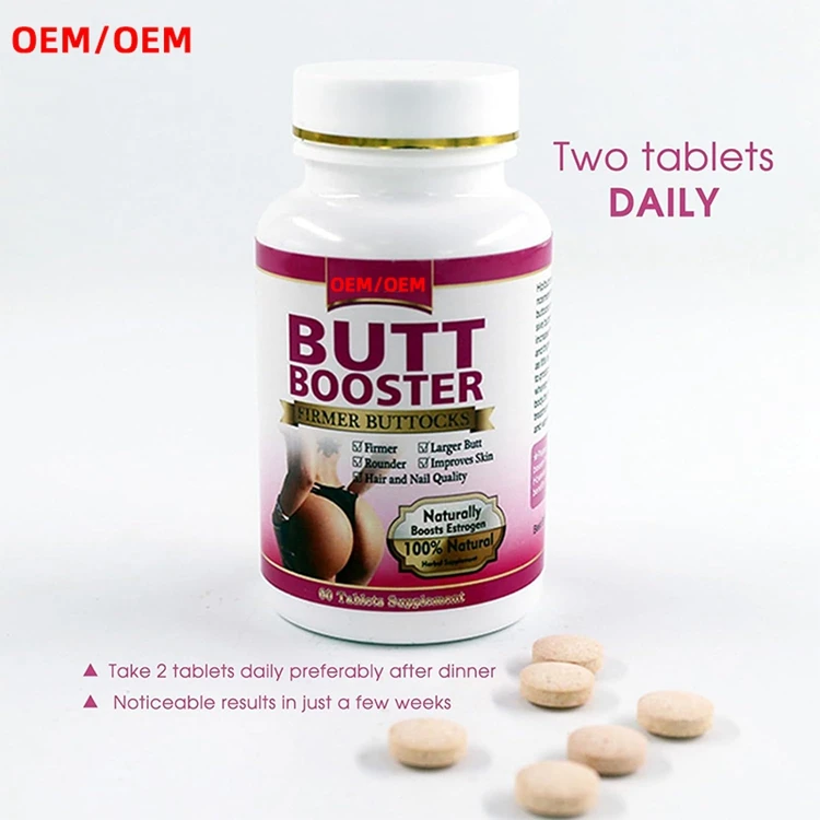 60 Tablets Butt Booster Pills Mention Buttocks Herbal Supplements for Plump Hips Enhancement Firming and Seductive